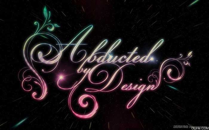 Photoshop 梦幻的水晶花纹艺术字