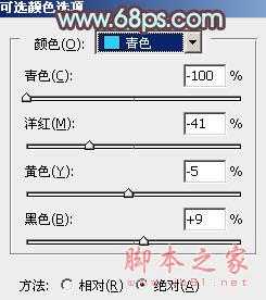 Photoshop为树林人物图片加上强对比的青褐色效果教程