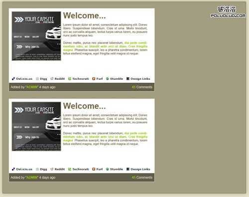 Photoshop设计清爽棕色系WEB模板教程