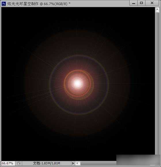 PhotoShop(PS)利用滤镜及画笔工具制作漂亮的彩色光环星空教程