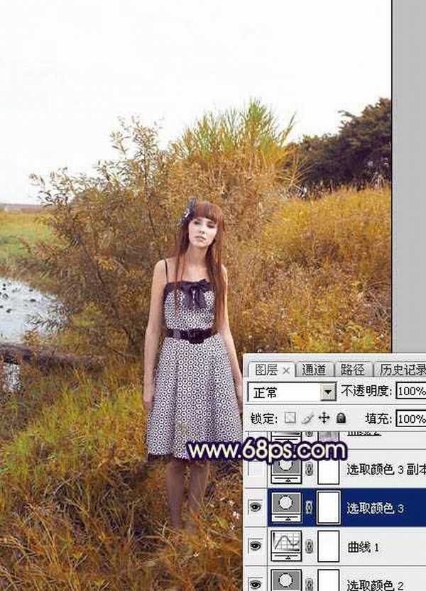 Photoshop调制出唯美的霞光效果荒野人物图片