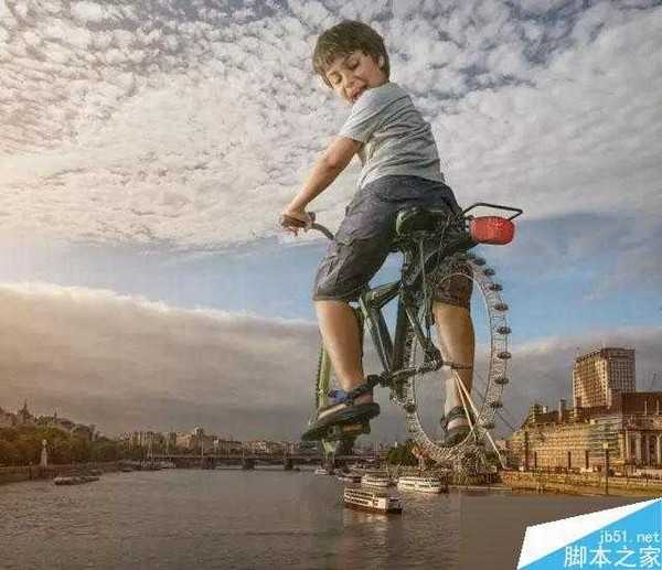 PS将孩子身上的童趣与天马行空的创意结合组成的图片