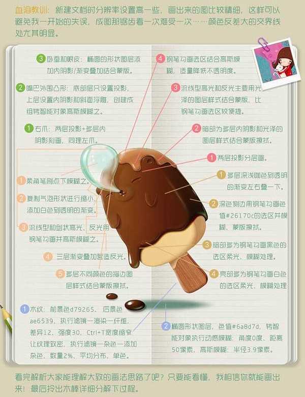 PS教程:绘制非常萌的冰淇淋形象物