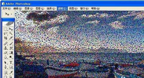 PS怎么给图片制作点状化和碎片效果?