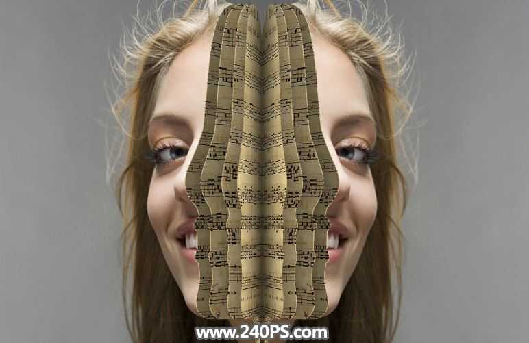 ps制作合成在脸上翻开书本的特效图片教程