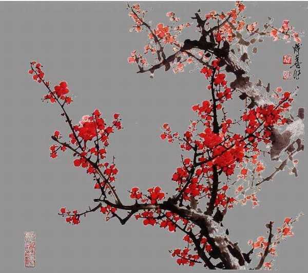 ps怎么使用通道抠梅花?ps利用通道对梅花水墨画抠图教程