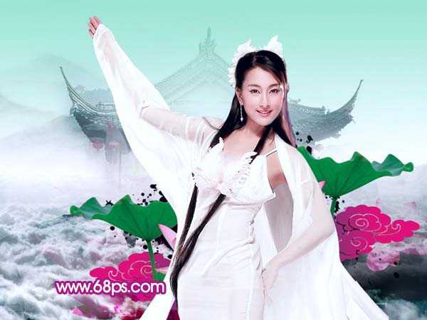 Photoshop 一张漂亮的古典美女插画